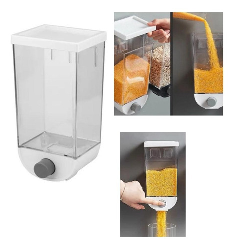 Dispenser De Alimentos Touch Porta Cereal De Parede Luxo