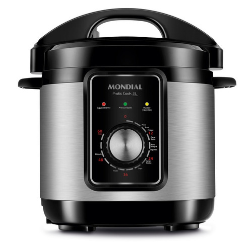 Panela De Pressão Elétrica Pe 47-3l-i Inox Preto Mondial Frequência 60Hz 220V