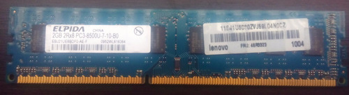 Memoria Ddr3 2gb Pc3-8500 Elpida Lenovo