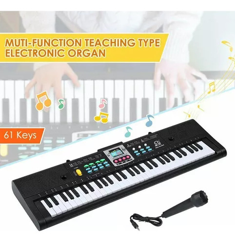 Piano Teclado Musical Infantil Micrófono Eléctrico Teclado