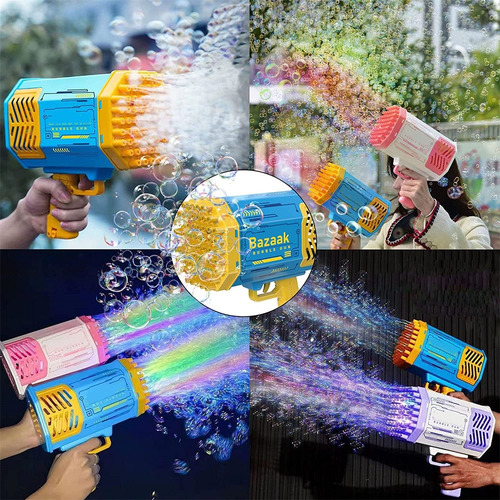 Brinquedos Exteriore,máquina Da Bolha Da Bazuca De 69 Furos