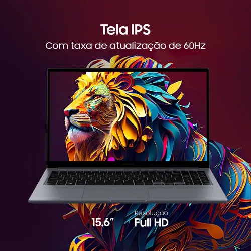 Notebook Samsung Galaxy Book4 Intel® Core™ i5-1335U (1.3 Ghz, até 4.6GHz, 12 MB L3 Cache), Windows 11 Home, 8GB, 512GB SSD, Iris Xe, 15.6'' Full HD LED, 1.55kg