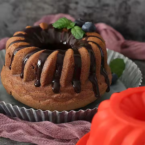 Molde Savarin Flanera De Silicona Apta Horno Biscochuelo Surtido