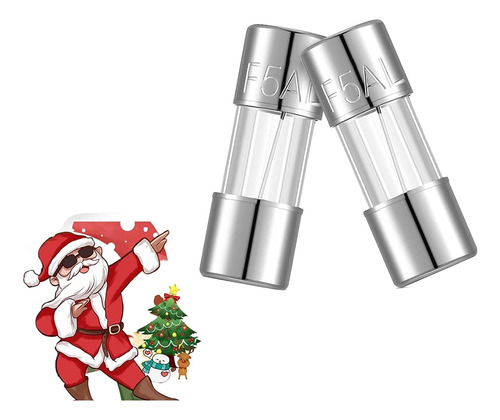 25pcs Christmas Light Fuses, 125v 5amp Fast Blow Glass Fuses