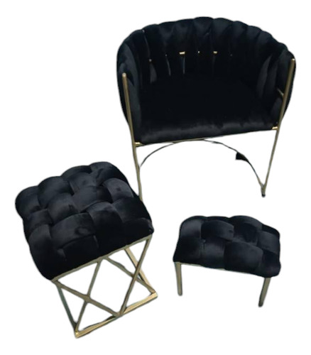 Sillón Estación Pedicure Set 3 Piezas Trenzado