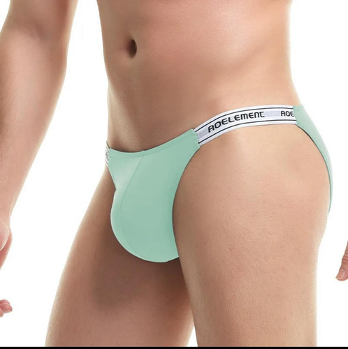  Brief Tanga Para Hombre De Textura En Seda Y Cintura Baja 