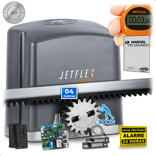 Kit Motor Ppa Dz Rio 1/4 Rápido 4m Crem Portão 500kg Jetflex