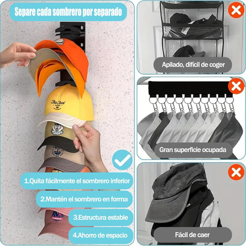 O Organizador De Bonés Comporta Até 10 Chapéus, Cabide
