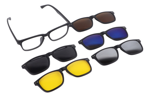 Gafas De Sol Magnéticas Con Clip, Protección Uv, Rectangular