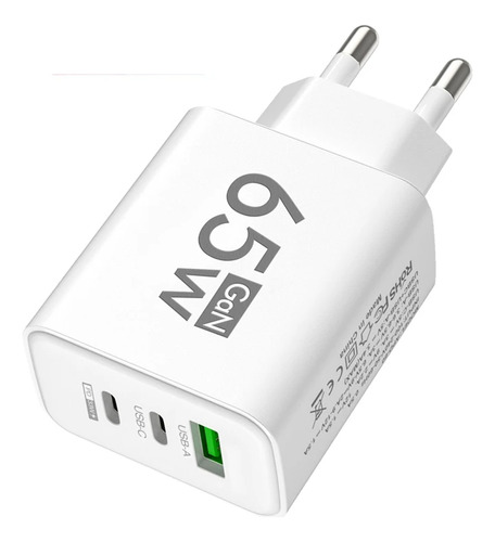 Cargador Adaptador 3 Puerto Usb C 65w Movil Xiaomi Samsung