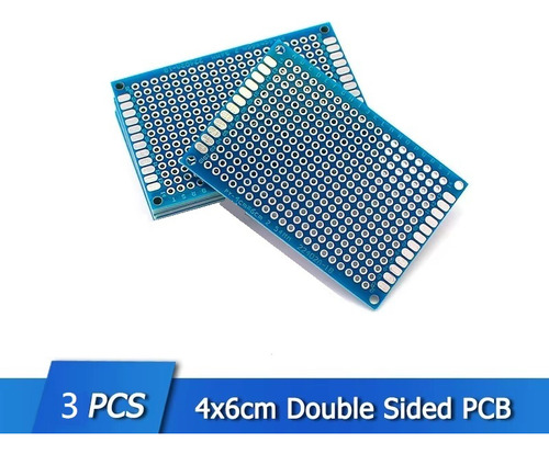 Placa Pcb Universal Baquelita Doble Cara De 4 X 6 Cm 3 Pzs