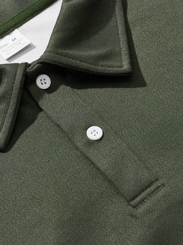 Sudadera Holgada Con Solapas Y Botones Para Hombre