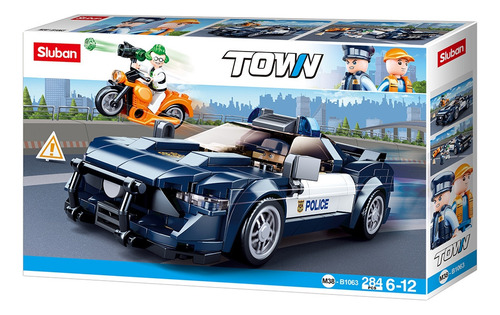 Blocos De Montar Carro De Policia Multikids - Br1460 Quantidade de peças 284