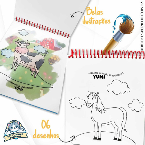 Livro Infantil : Pintura Mágica Animais Da Fazenda | Diversão Com Água Pinte Quantas Vezes Quiser - Grande Com Espiral