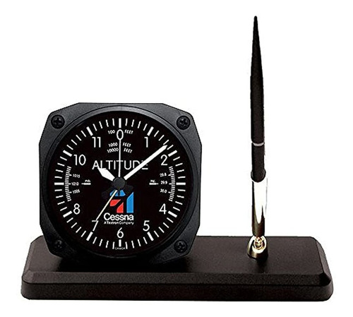 Trintec Cessna Altimetro Mesa De Escritorio Con Reloj Despe