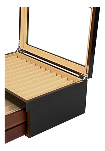 Wood Pen Display Case Pencils Organization Office Black