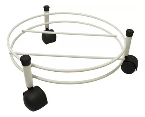 2 Suporte Para Botijão Suporte Multiuso Com Rodizio Branco