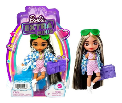 Barbie Extra Minis Cabello Oscuro Con Mechas Rubias 