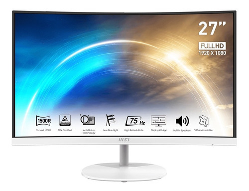 Monitor Curveado Msi Pro Mp271c 27 Color Blanco