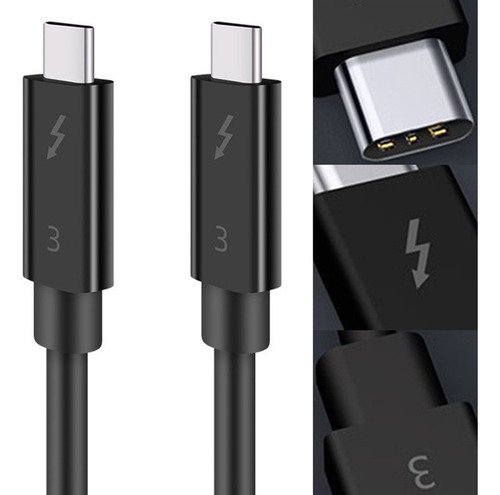 Cable Tipo C Para Cable De Datos Thunderbolt 3, 40 Gbps, Vel