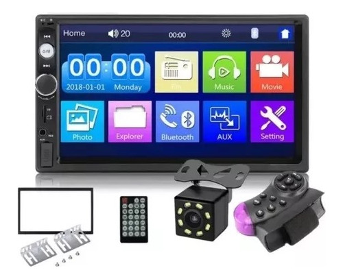 Reproductor De Pantalla 2din Bluetooth Usb Camara Retroceso