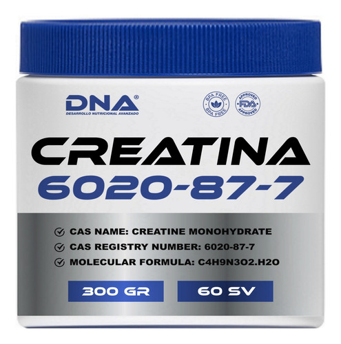 Creatina D N A® 6020-87-7 Monohidratada Micronizada 300gr