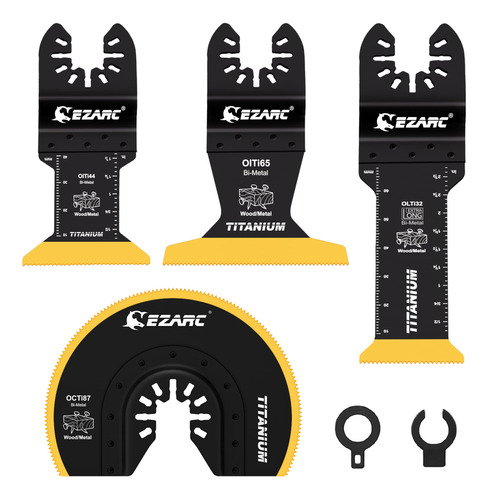 Ezarc Kit De 4 Hojas De Sierra Oscilantes De Titanio, Cuchil