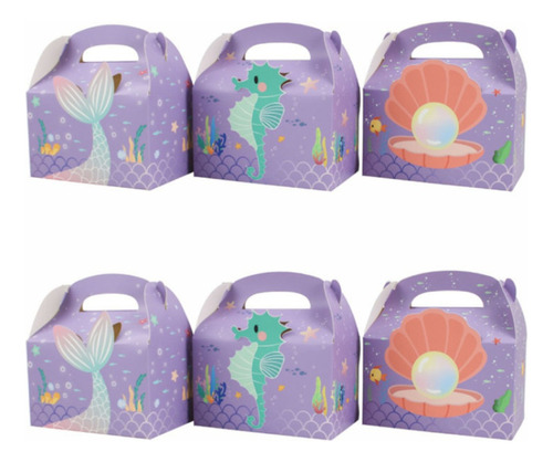 Caja De Galletas, 6 Bolsas De Embalaje Con Forma De Sirena