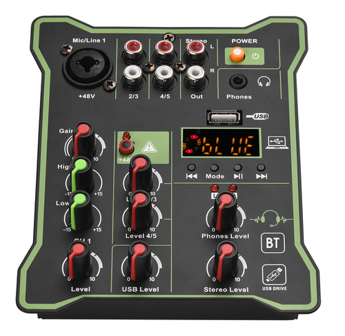 Sintonizador De Transmissão De Áudio Reverb Bt Effect Mixer