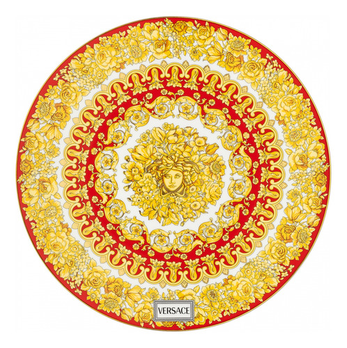 Plato Decorativo Versace Rosenthal 33cm  Rhapsody Rojo