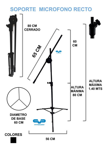 Imagen 2 de 9 de Pie Micrófono Pyp Telescópico Para 2 Pipetas Pata Caño