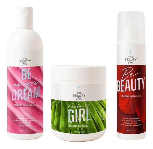 Combo The Beauty Bar Anticaida Shampoo+mascara+spray
