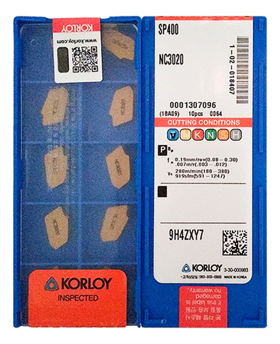 Insert Ranurado Sp200 Nc3020 100% Original, 10 Unidades