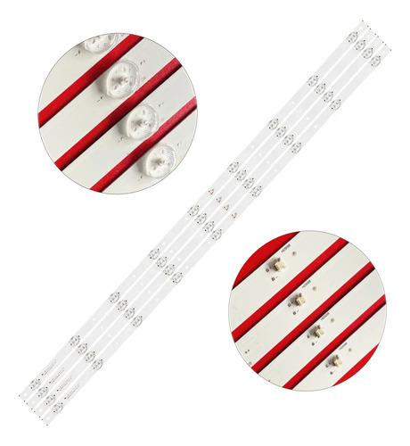 4 Tiras De 9 Leds Compatible Con Tv4916sm