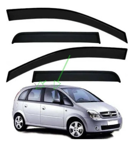 Juego Deflectores Ventana P/chevrolet Meriva Del Y Tras