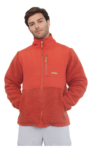 Polerón Outdoor Hombre Sherpa Naranjo Corona