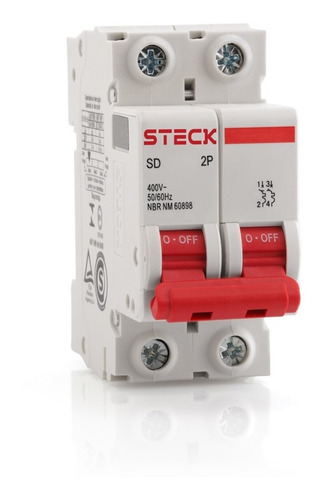 Imagen 1 de 4 de Llave Térmica Bipolar 3ka Steck 2x 6a 10a 16a 20a 25a 32a