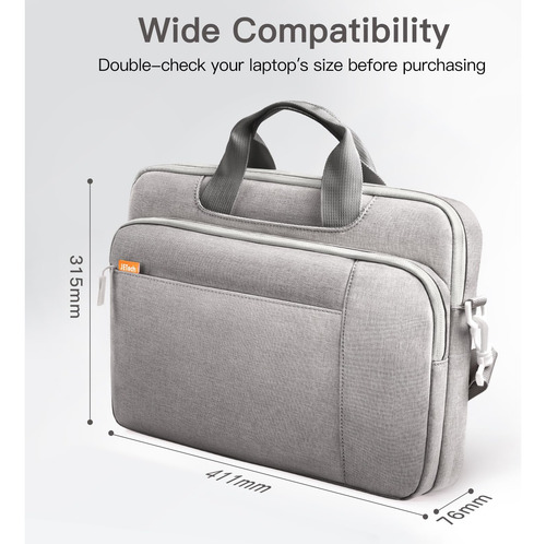 Jetech Funda Para Portátil De Pulgadas, Impermeable, Con 15, Gris Claro.
