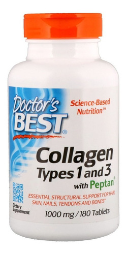 Collagen 1 E 3 1,000 Mg 180 Tabs + C + Peptan - Colageno Eua