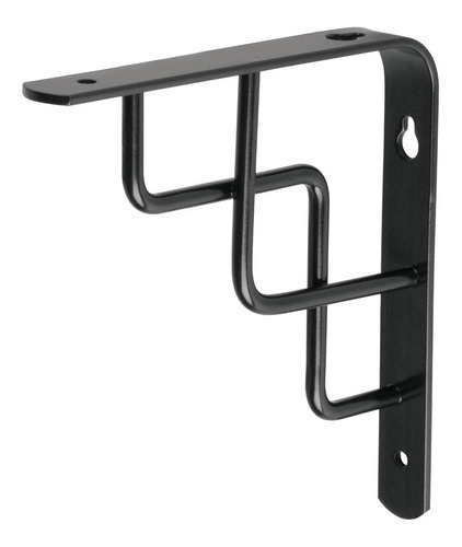 Ménsula Reforzada Negra 6 X 6' Diseño Escalera, Fiero Color Negro