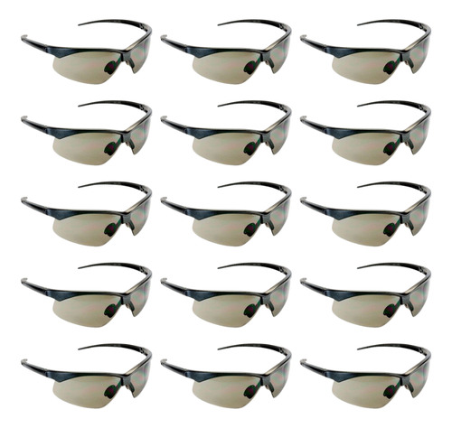 Kit 15 Óculos Proteção Segurança Escuro Epi Anti Risco Uv Ca Cor da lente Cinza