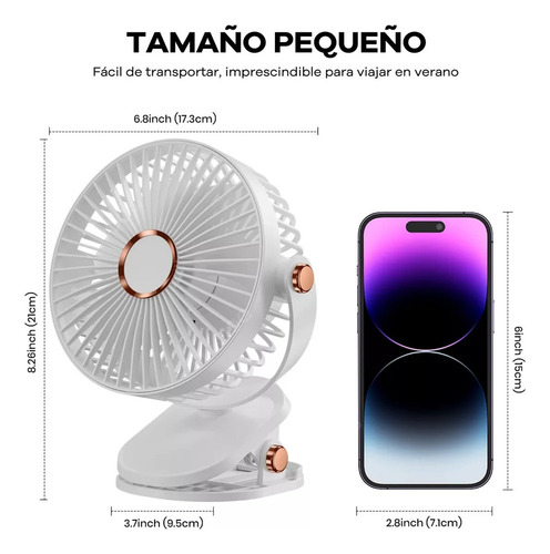 Sa A Ventilador De Escritorio Con Luz 5 Velocidades Diámetro