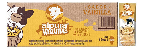 Alpura Vaquitas Leche Saborizada Vainilla 24 Pack De 200 Ml