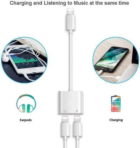 Imagen 8 de 10 de Splitter - Compatible iPhone Dual Llamadas Carga