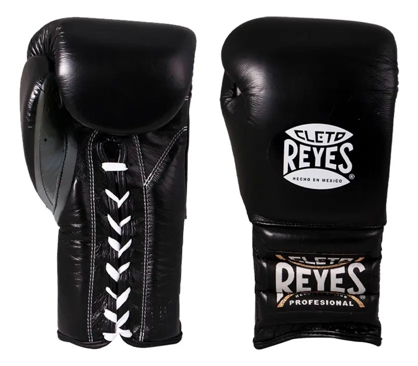 Guantes de boxeo Cleto Reyes con cordones color negro talla 14 onzas