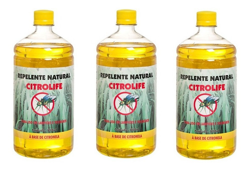 Kit 3 Óleo De Citronela P/ Tocha Lampião Lamparina Repelente