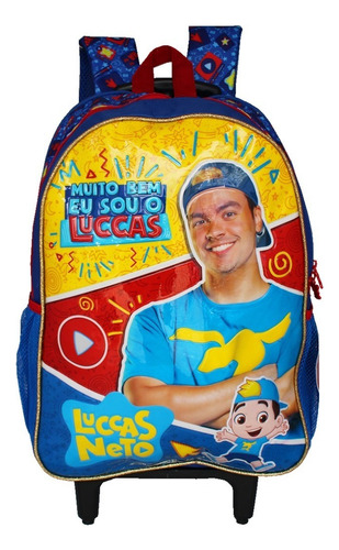 Mochila De Rodinhas Escolar Do Luccas Neto Youtuber Infantil