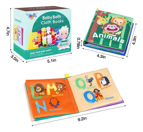 Libros De Baño Para Bebés, Tela Suave E Impermeable