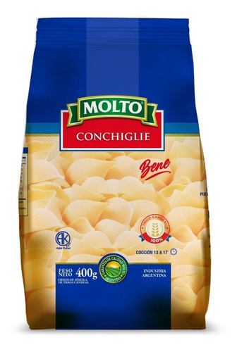 Fideos Molto Conchiglie 400 Gramos