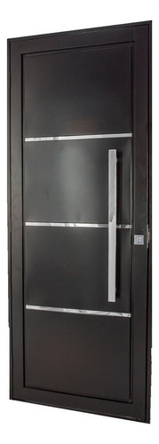 Porta De Aço Social 215x105cm Com Friso Ideal Crv Cbwt